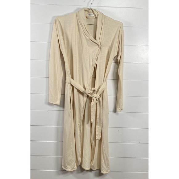 Tommy John Robe Womens Small Beige Long Sleeve Lounge Wrap Belted Soft Knit - Picture 1 of 14